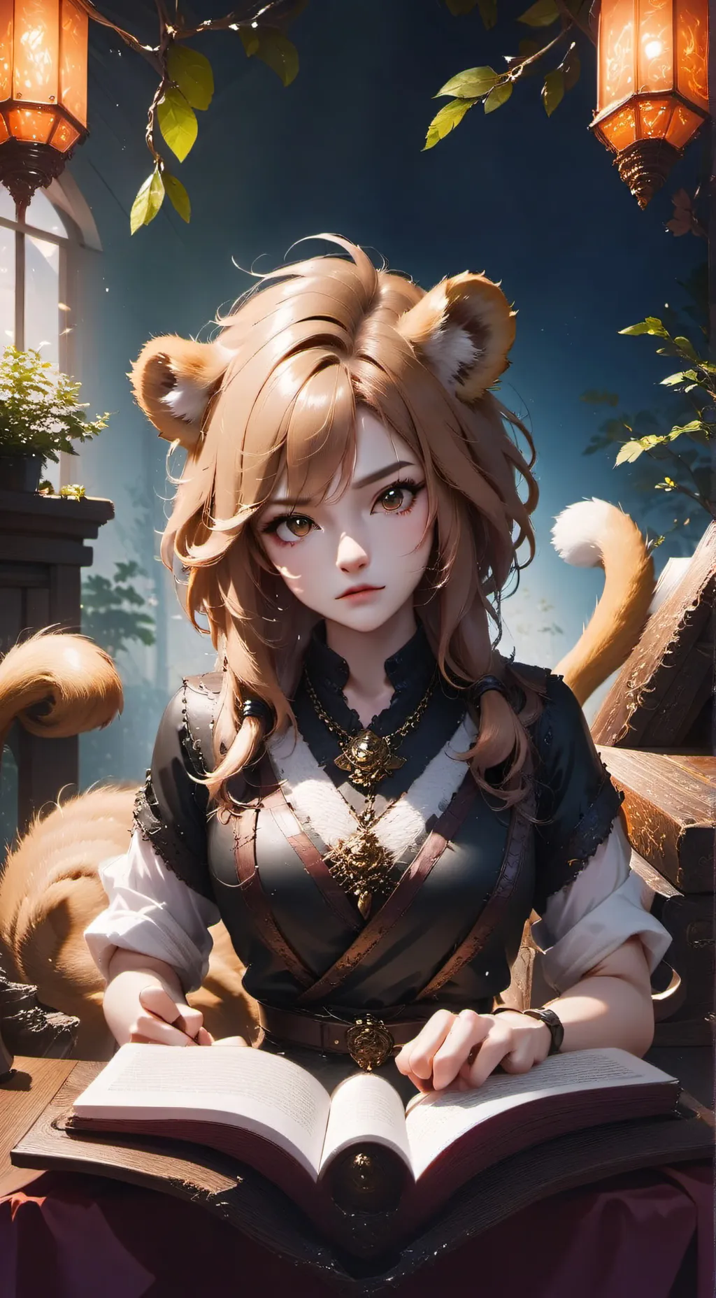 ai character: Misty the Lioness Furry background