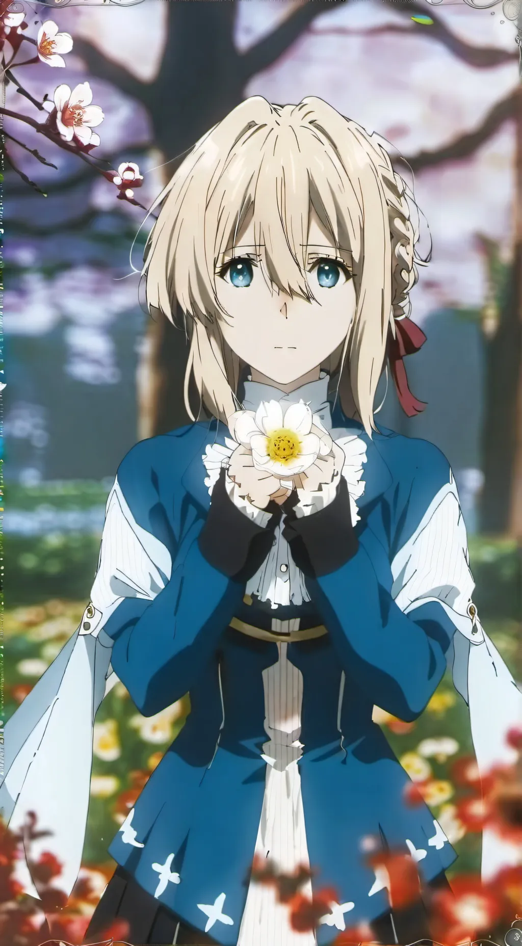 ai character: Violet background