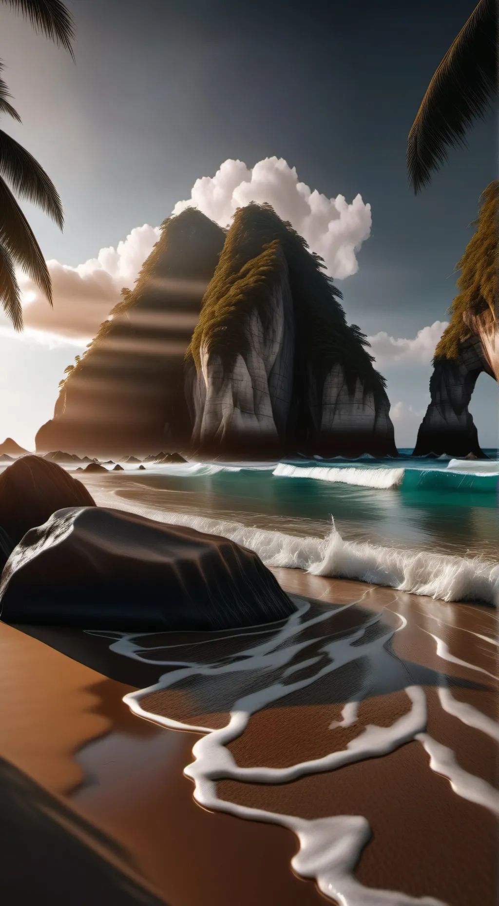 ai character: beach background