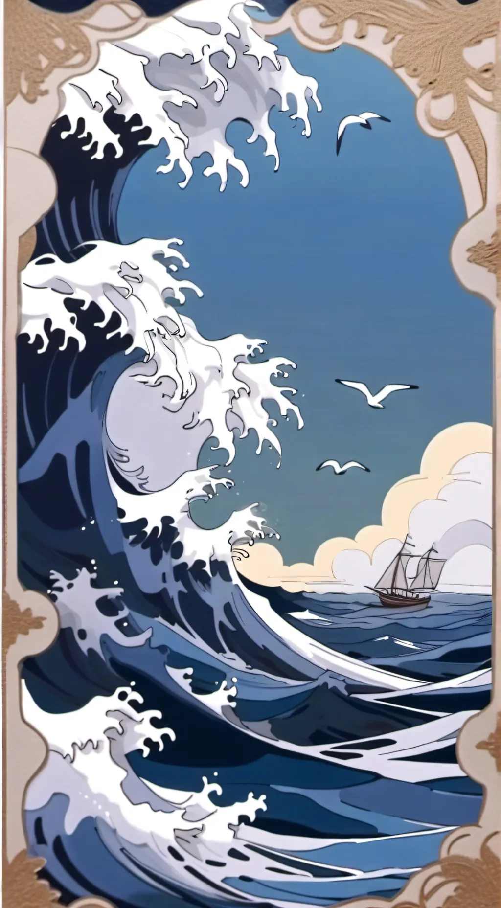 ai character: SF (sea/beach) background