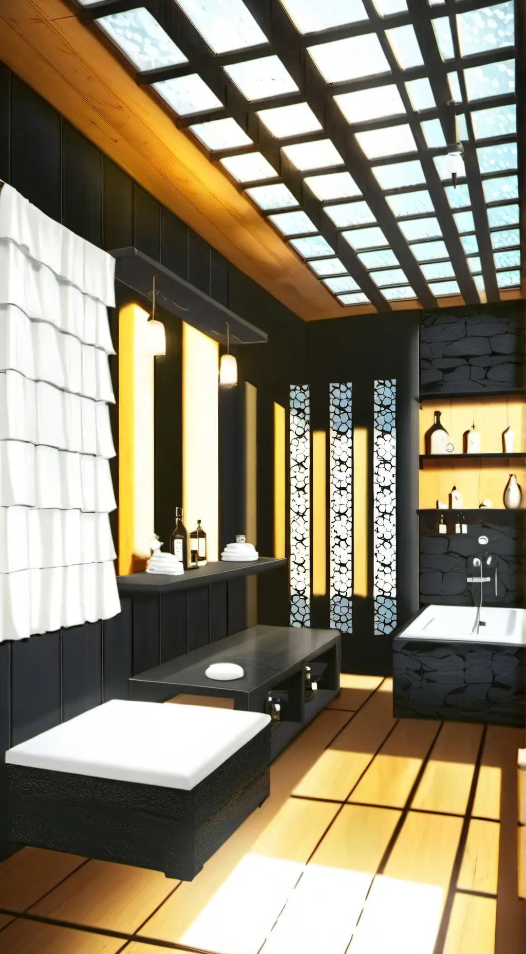 ai character: MHA hot springs background