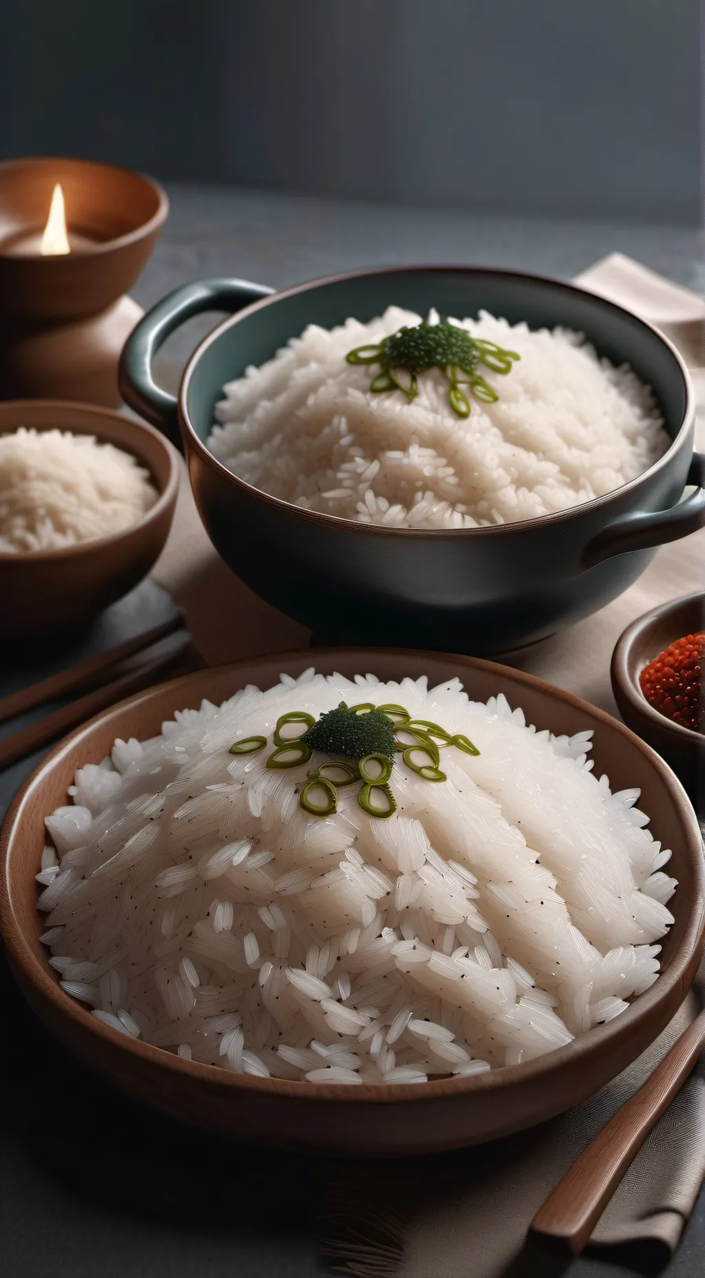 ai character: How to cook rice background