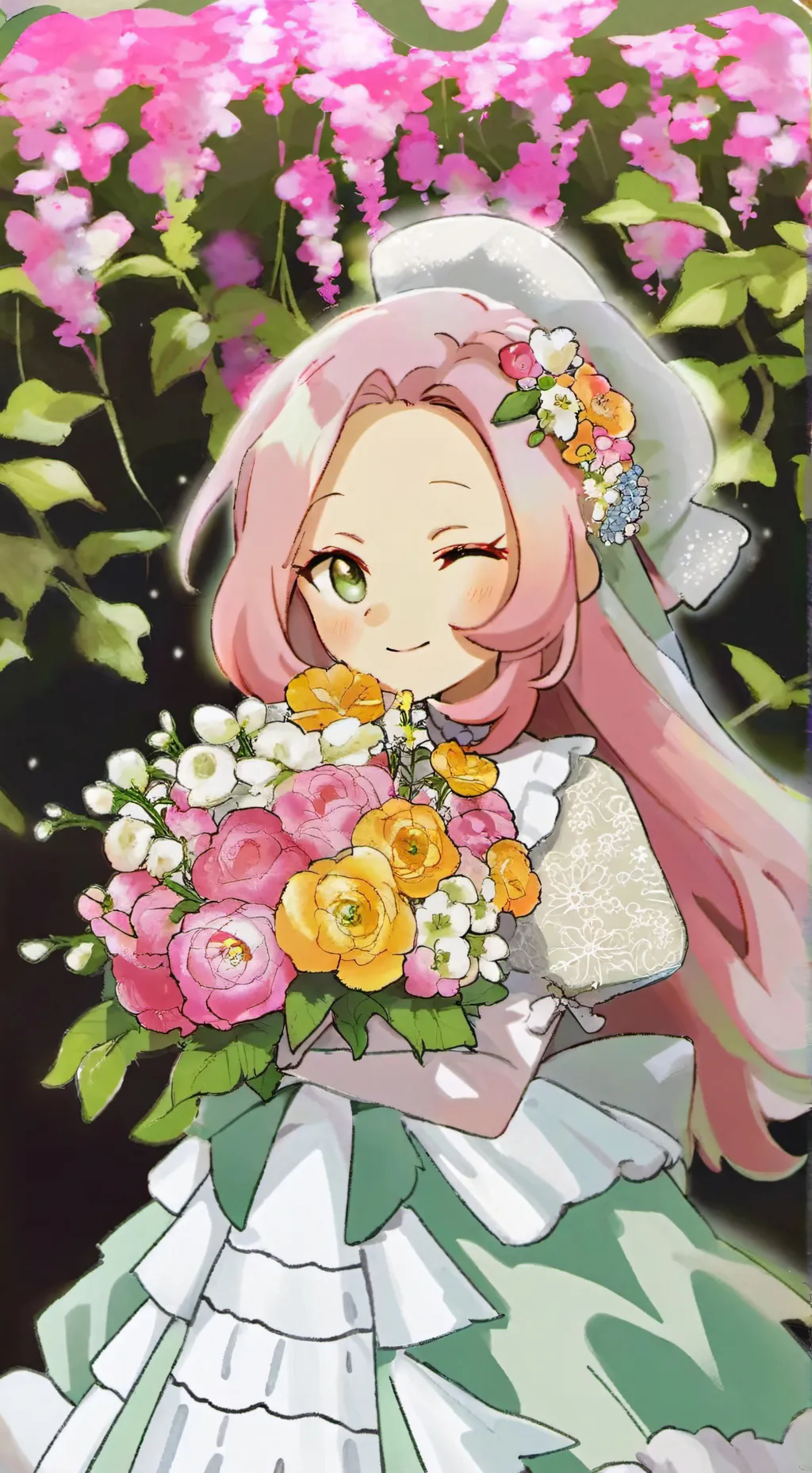 ai character: Wedding cake background