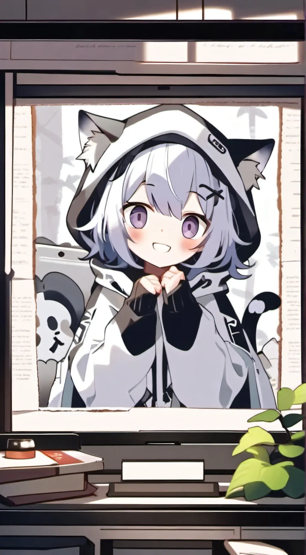 ai character: kiuti☝🏻😊 background