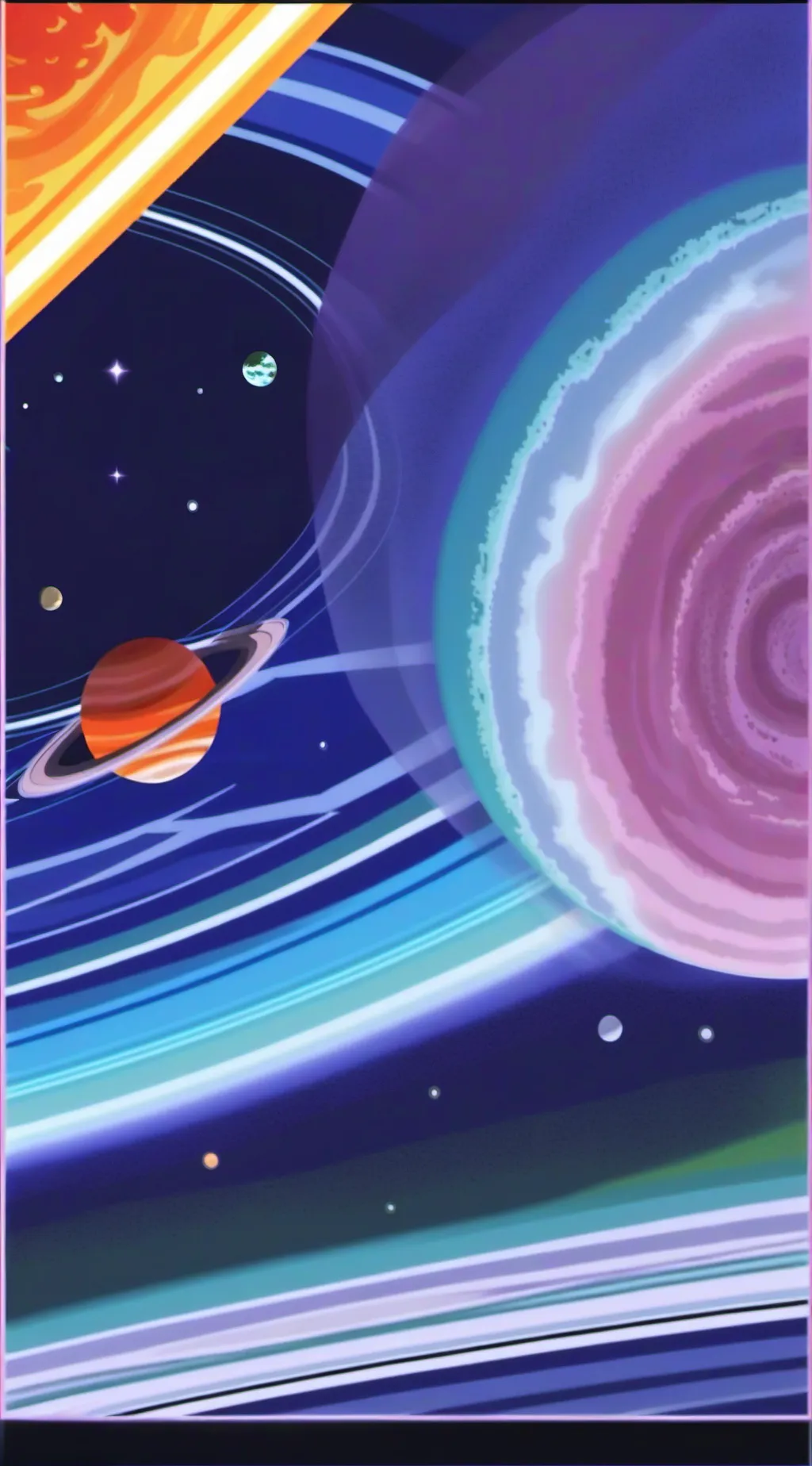 ai character: solar system background