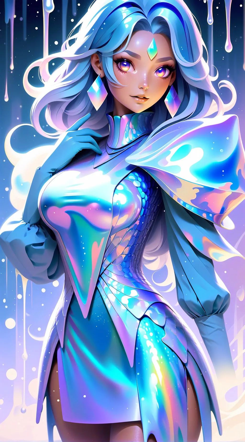 ai character: slime woman background