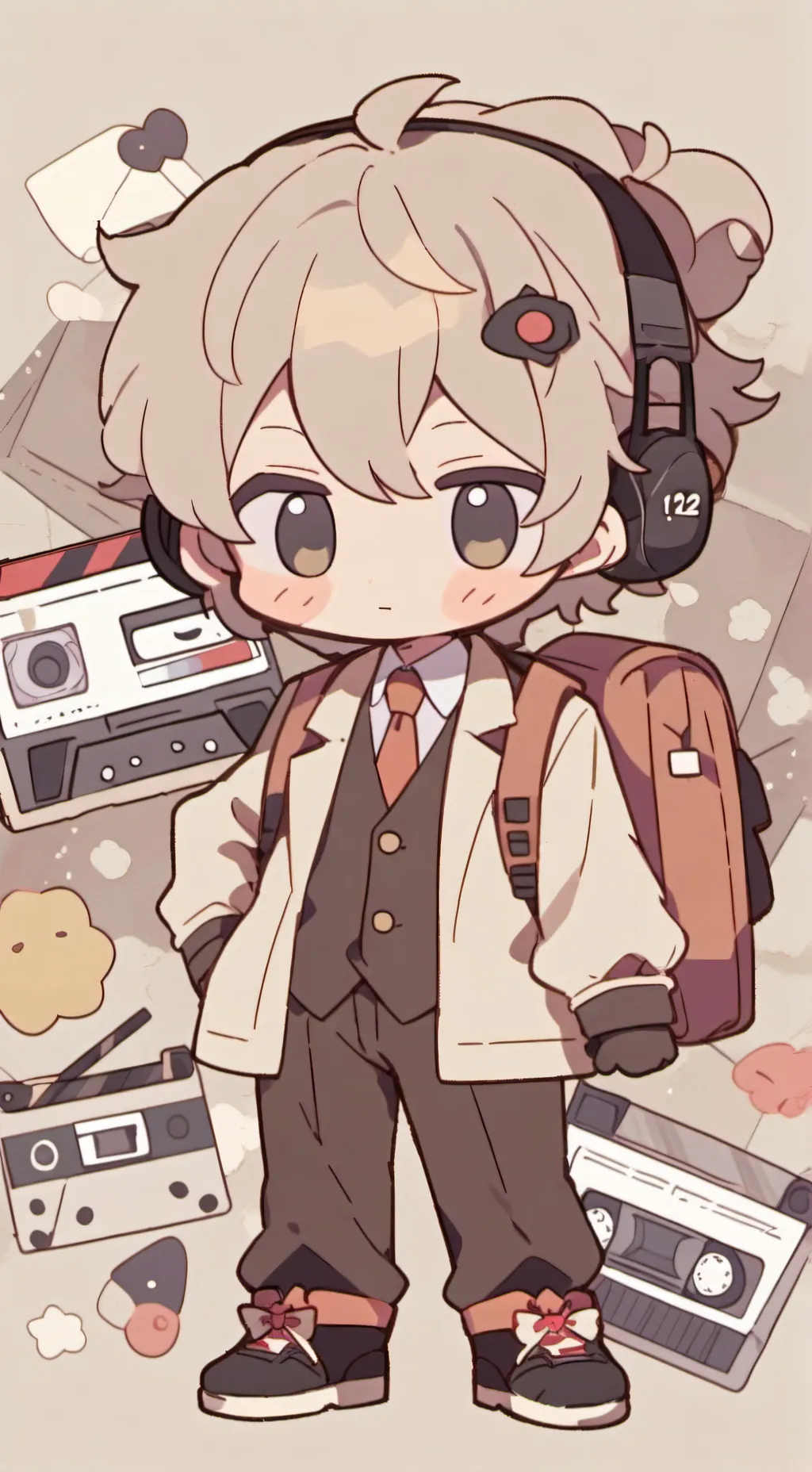 ai character: Titan cassette man background