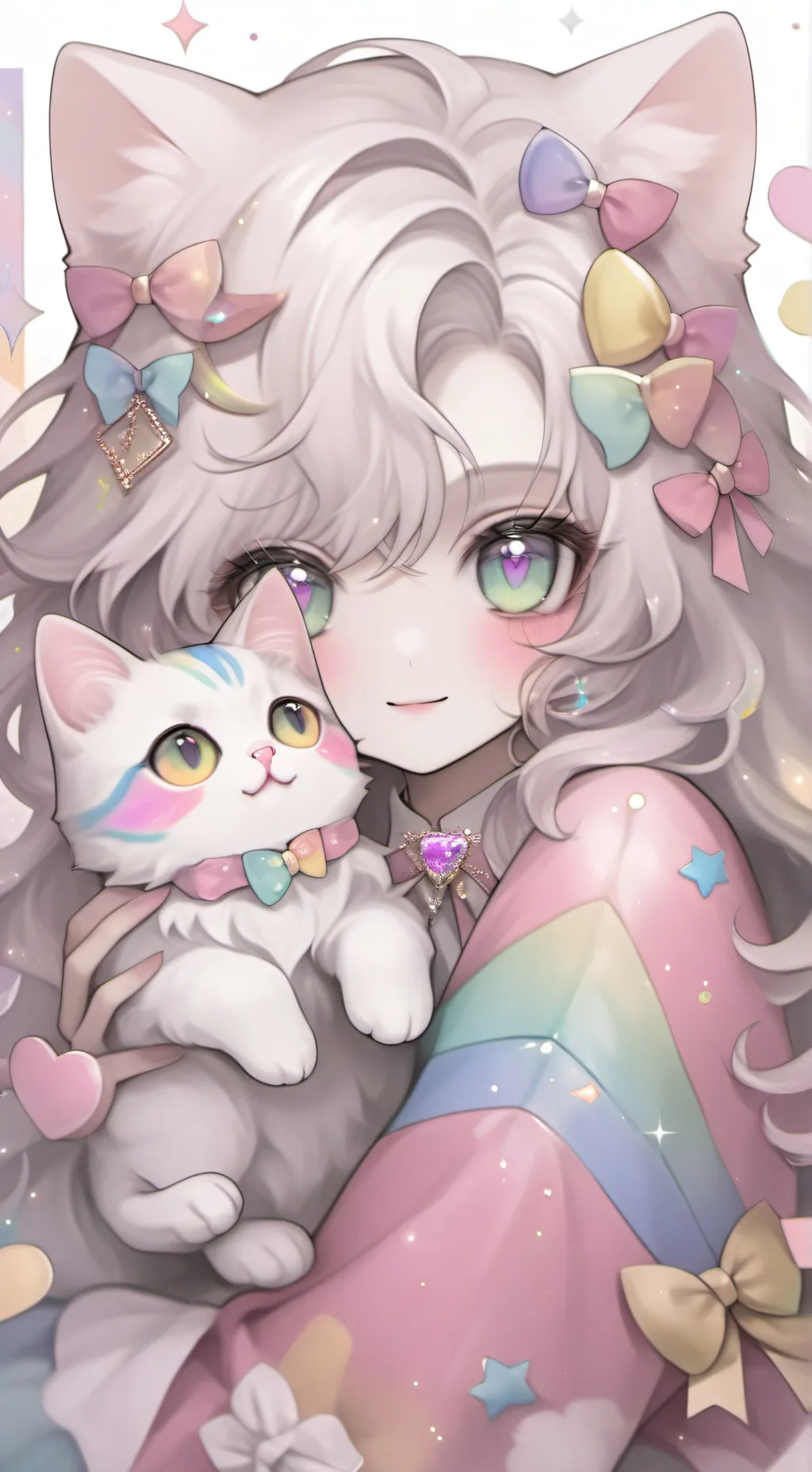 ai character: emoji cat background