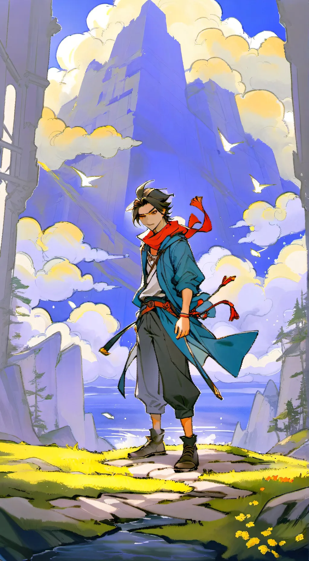 ai character: Mha Dragon ball Z background