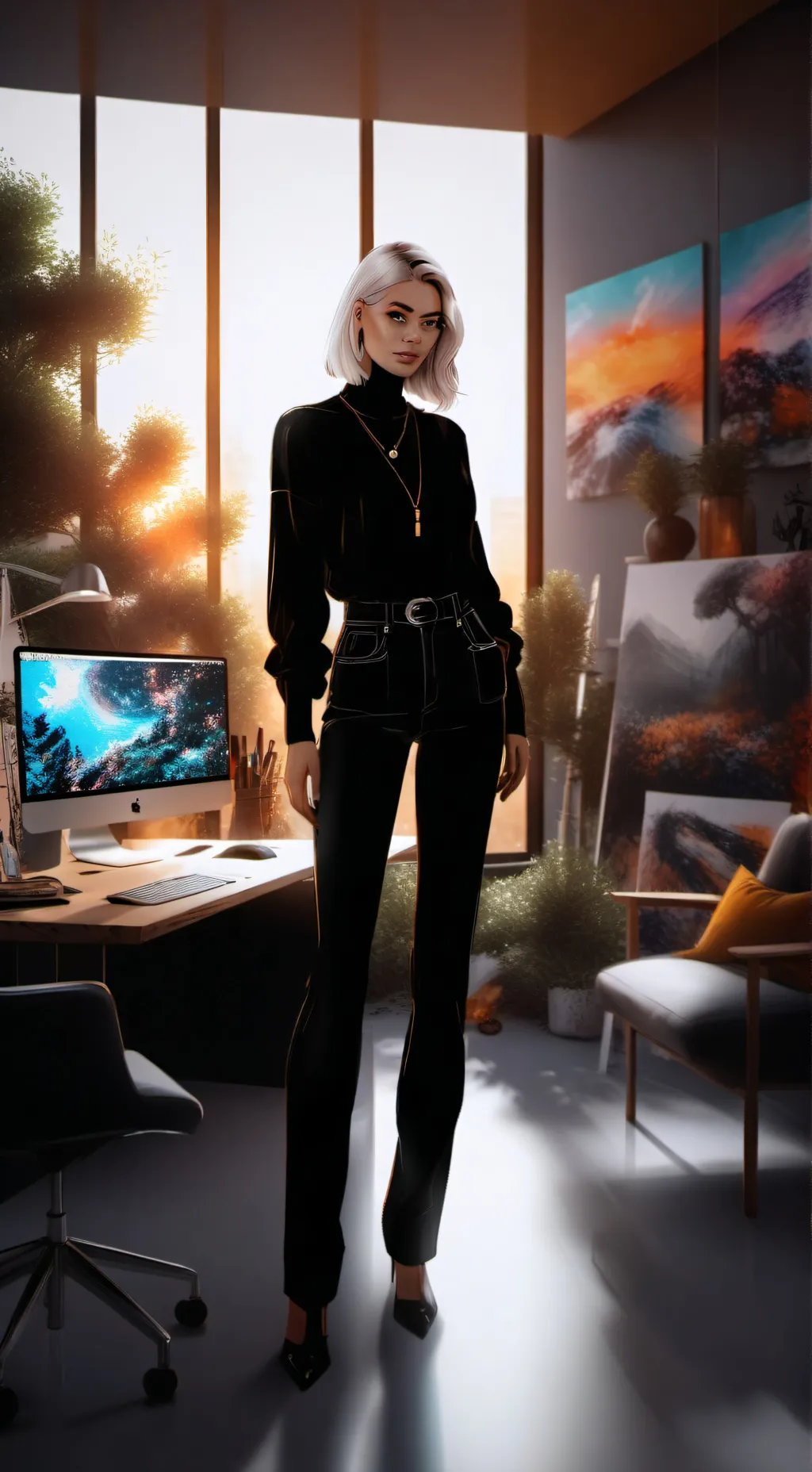 ai character: The Digital Artisan's Ascension background