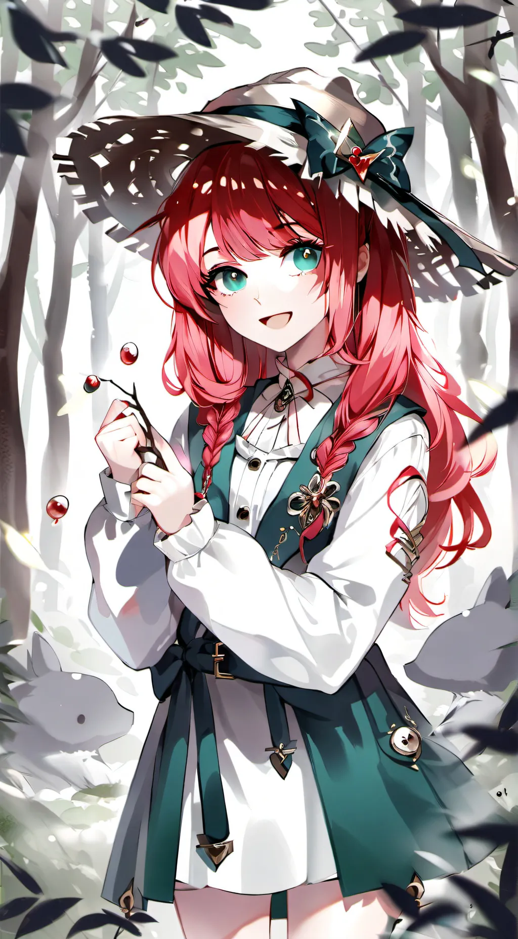 ai character: MHA Forest background