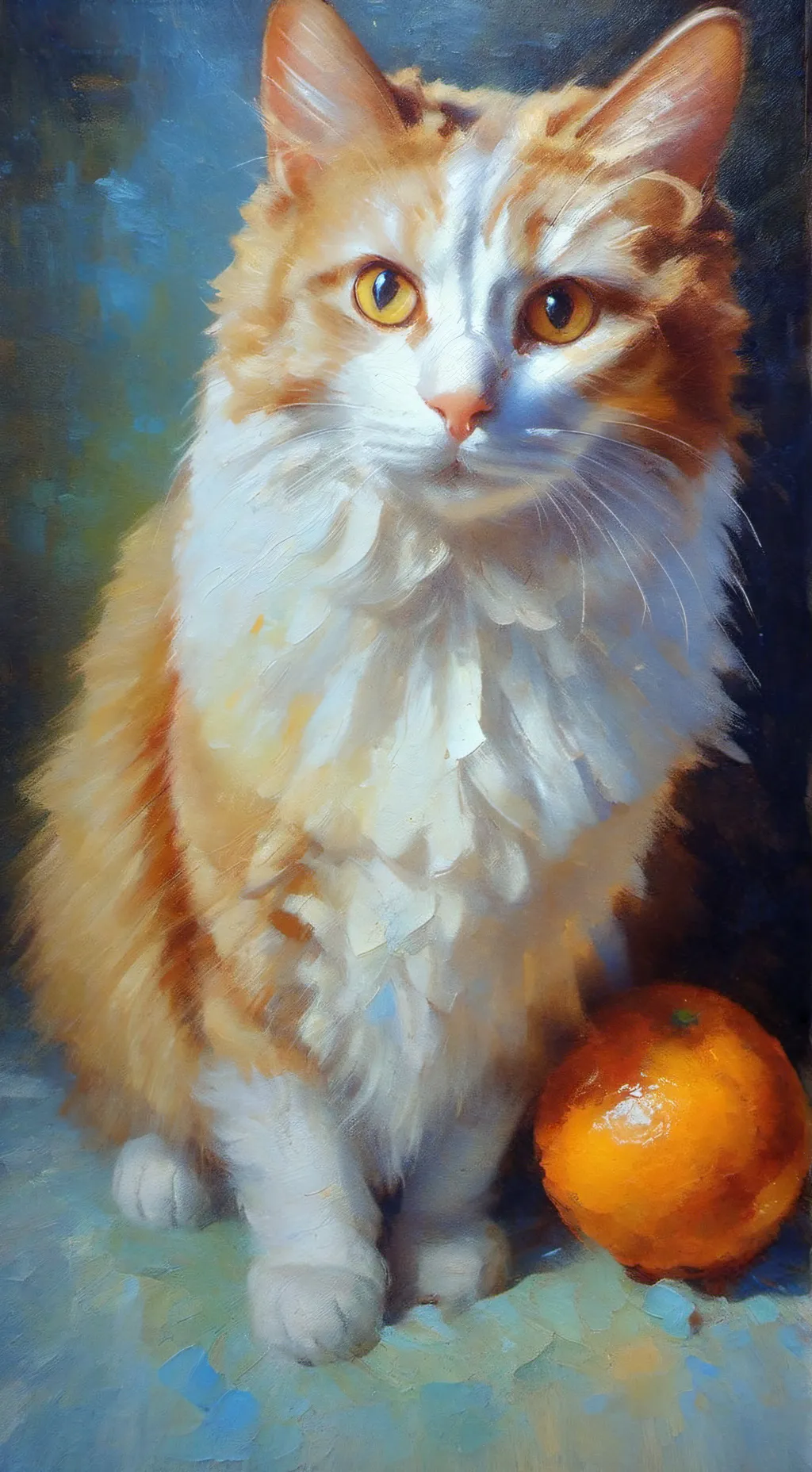 ai character: Sad cat? background