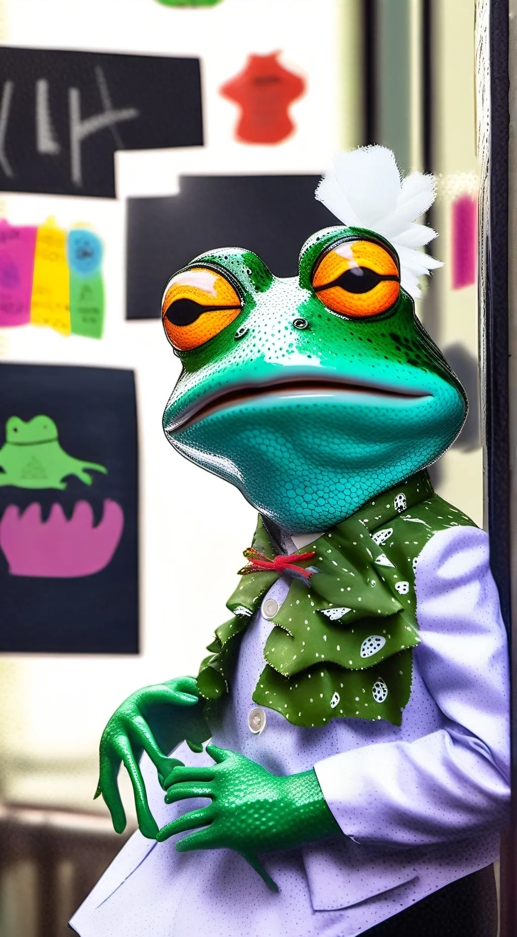 ai character: Prof. QuirkFrog background