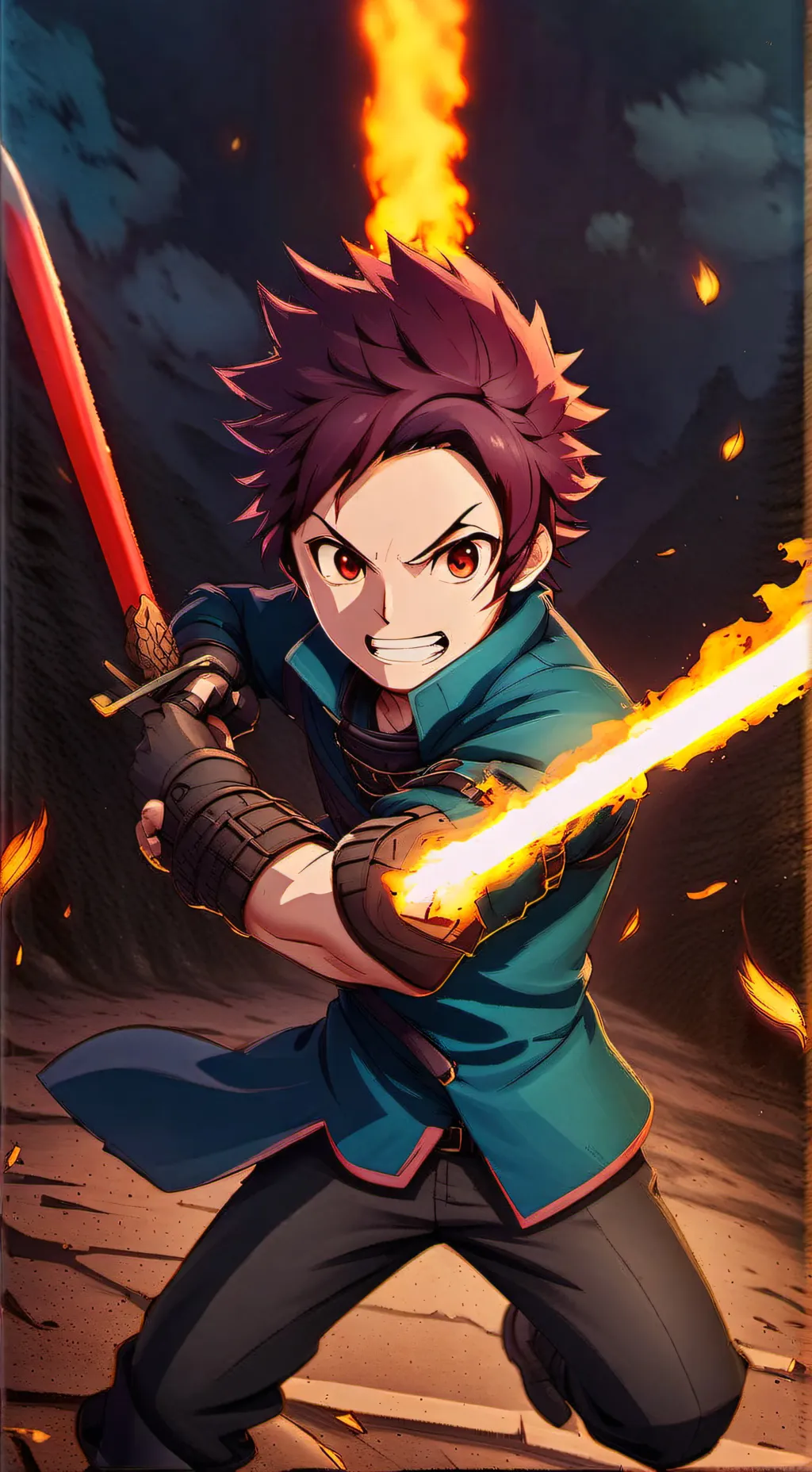 ai character: tanjiro background