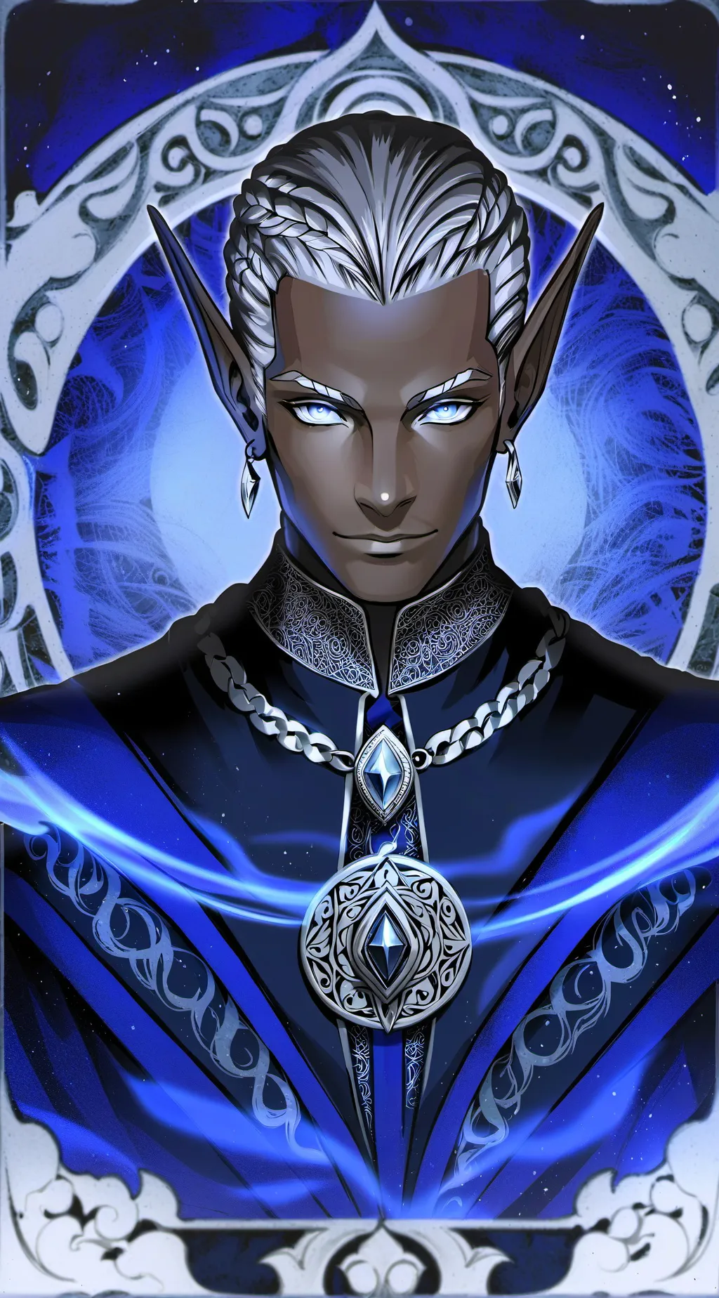 ai character: Lamariston Silver background