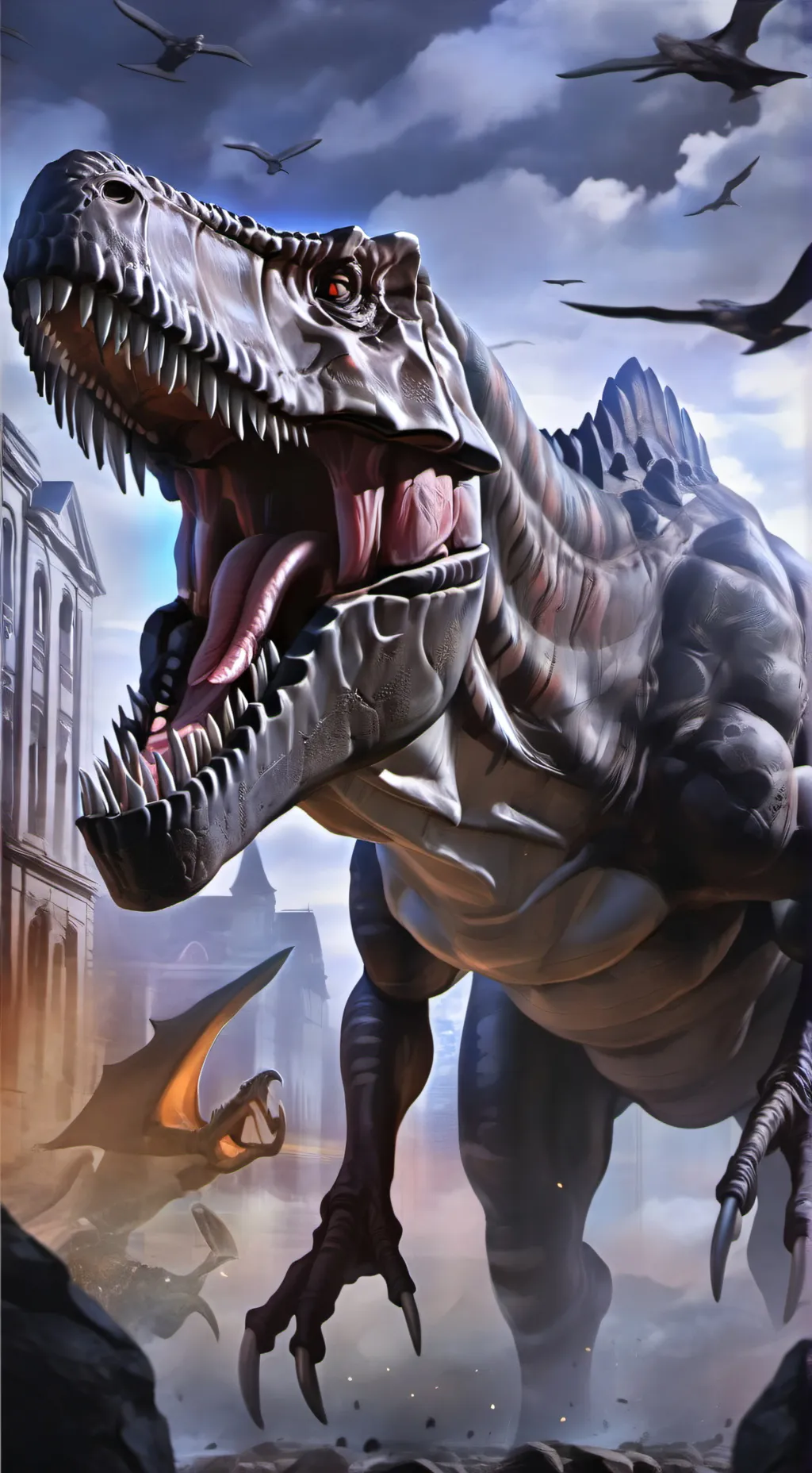 ai character: dinosaur hunter background