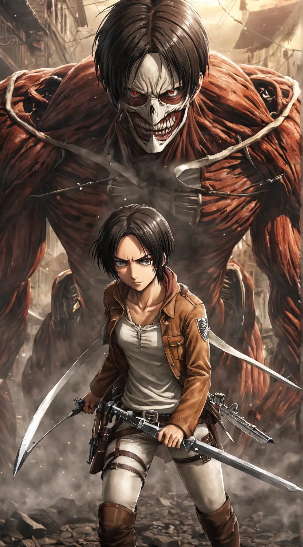 ai character: Attack on Titan  background