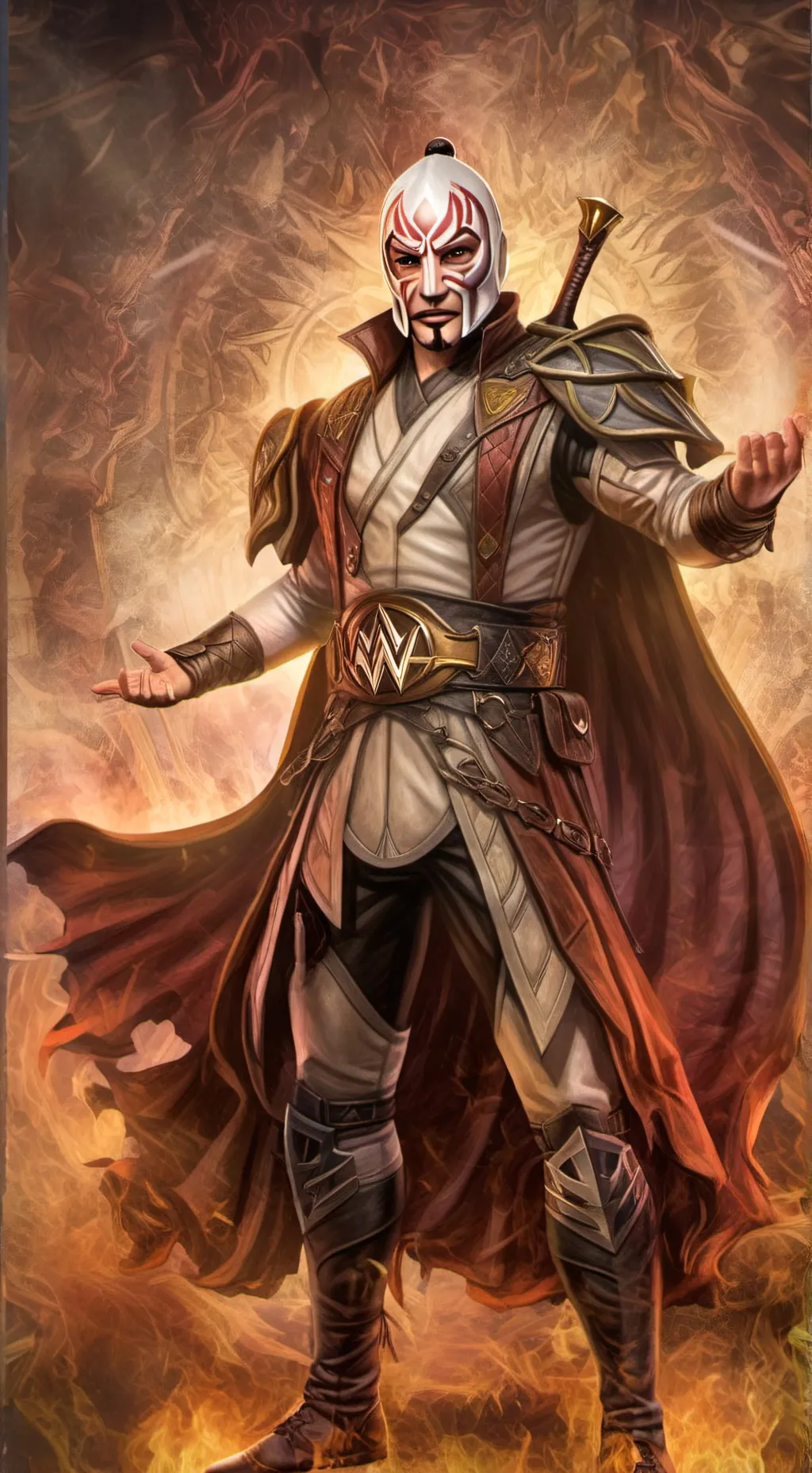 ai character: rey mestiro Jr  background