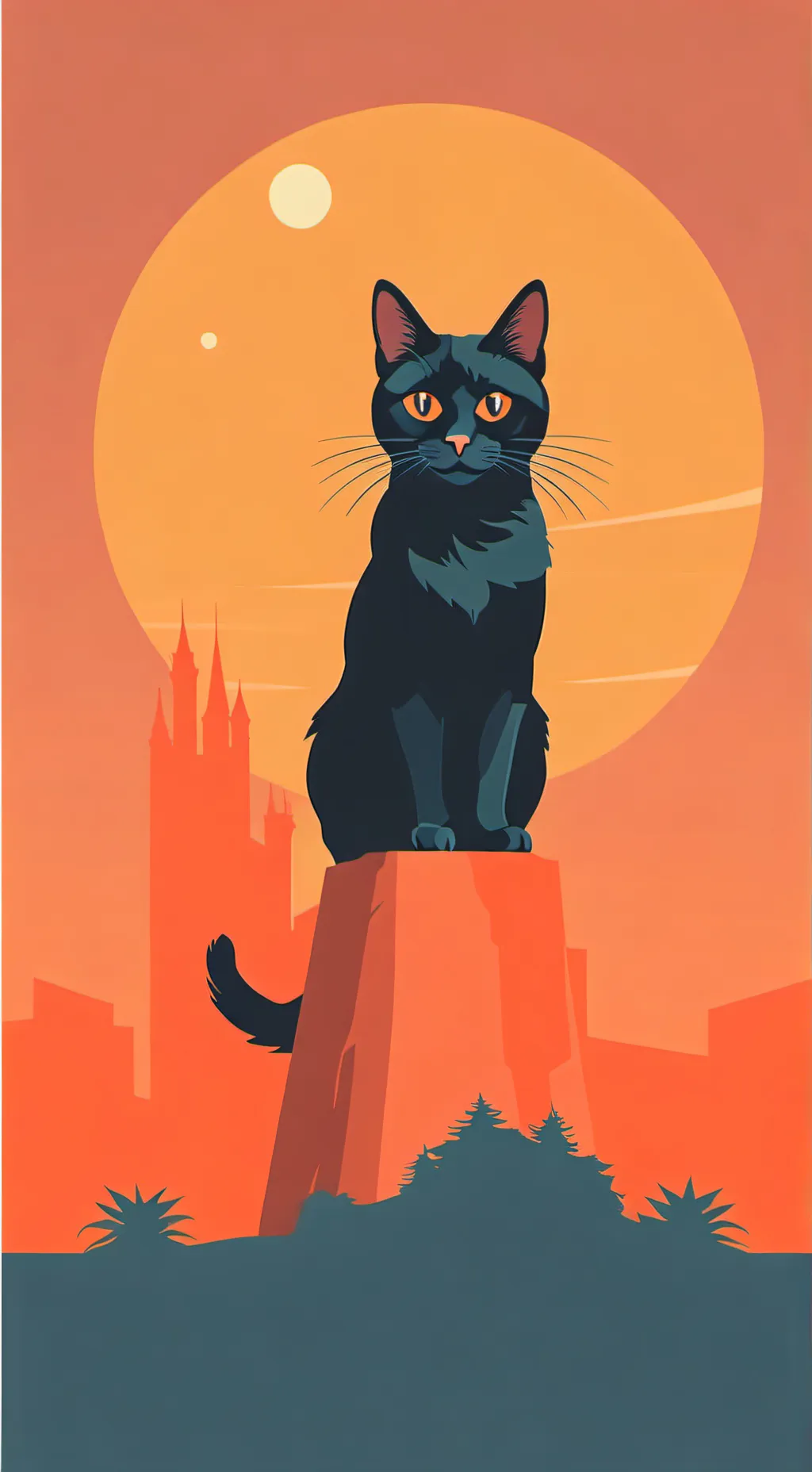 ai character: cat- Sad cat...... background