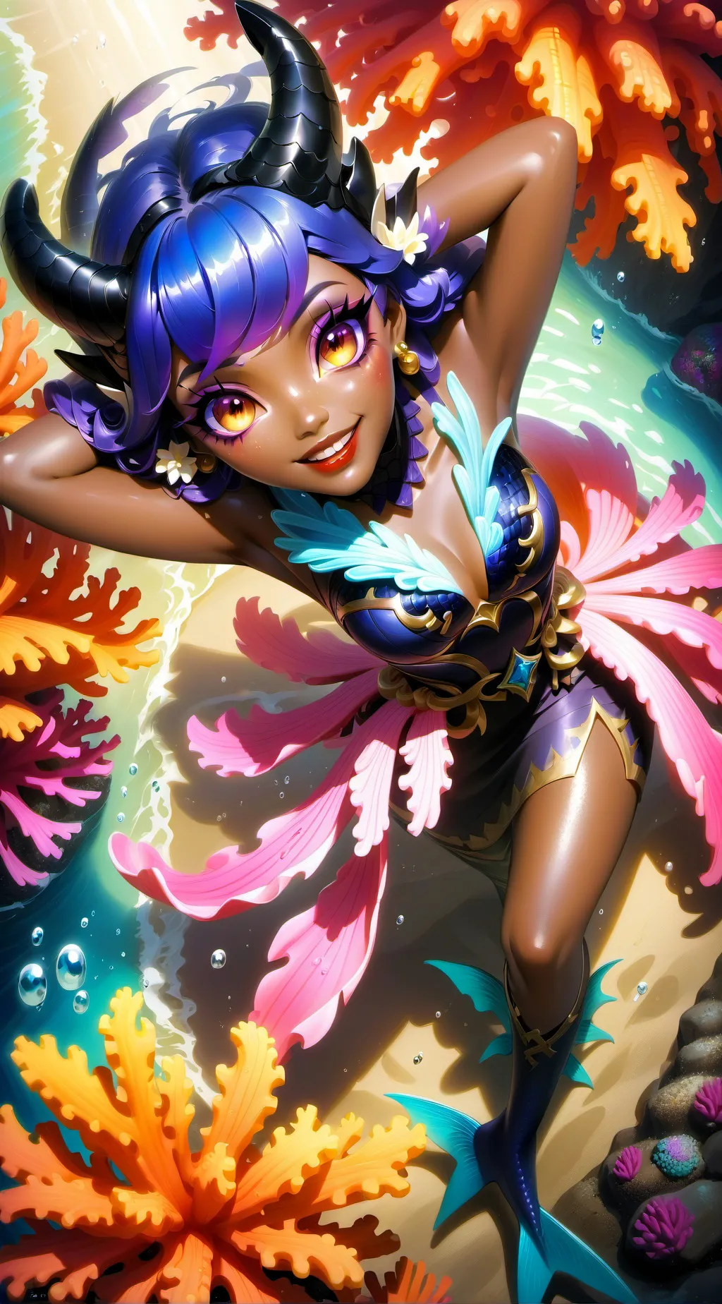 ai character: |•Mermaid lands•| background