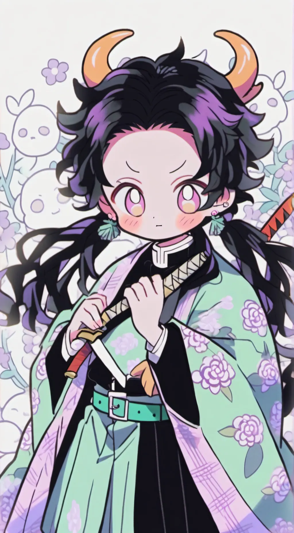 ai character: yuta  and  panda  background