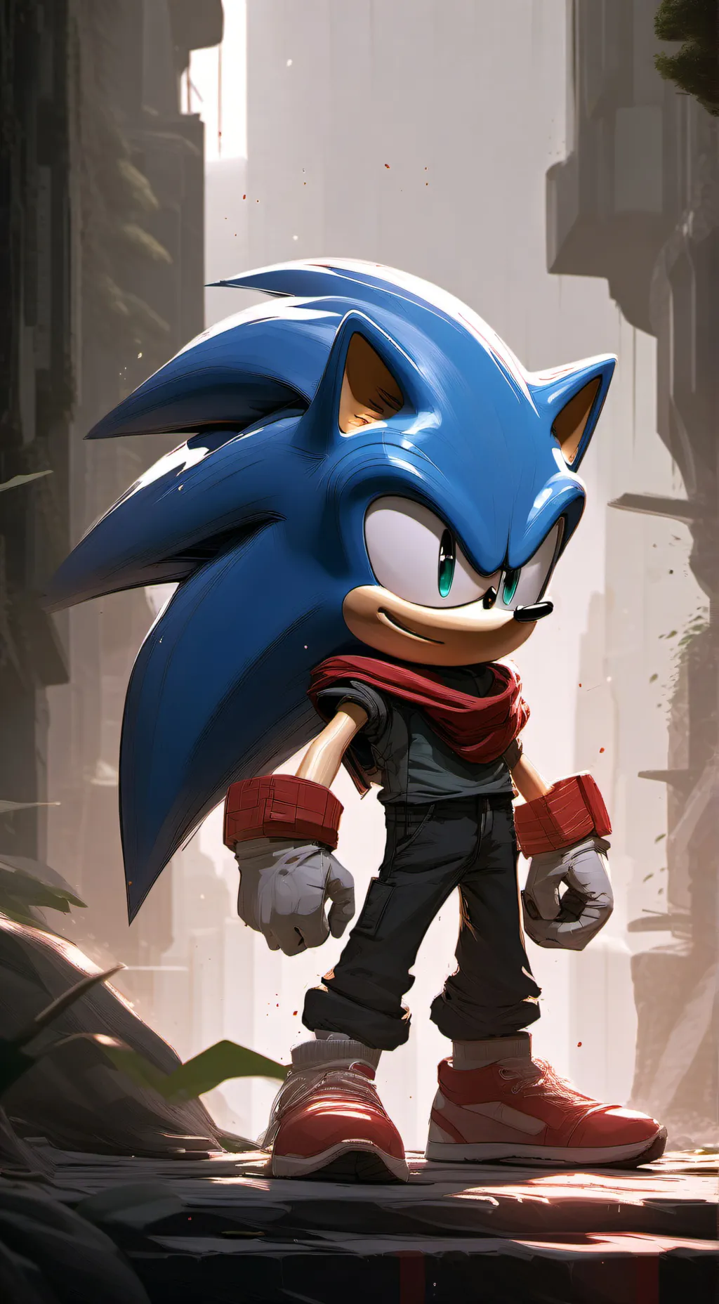 ai character: Sonic with gyatt background