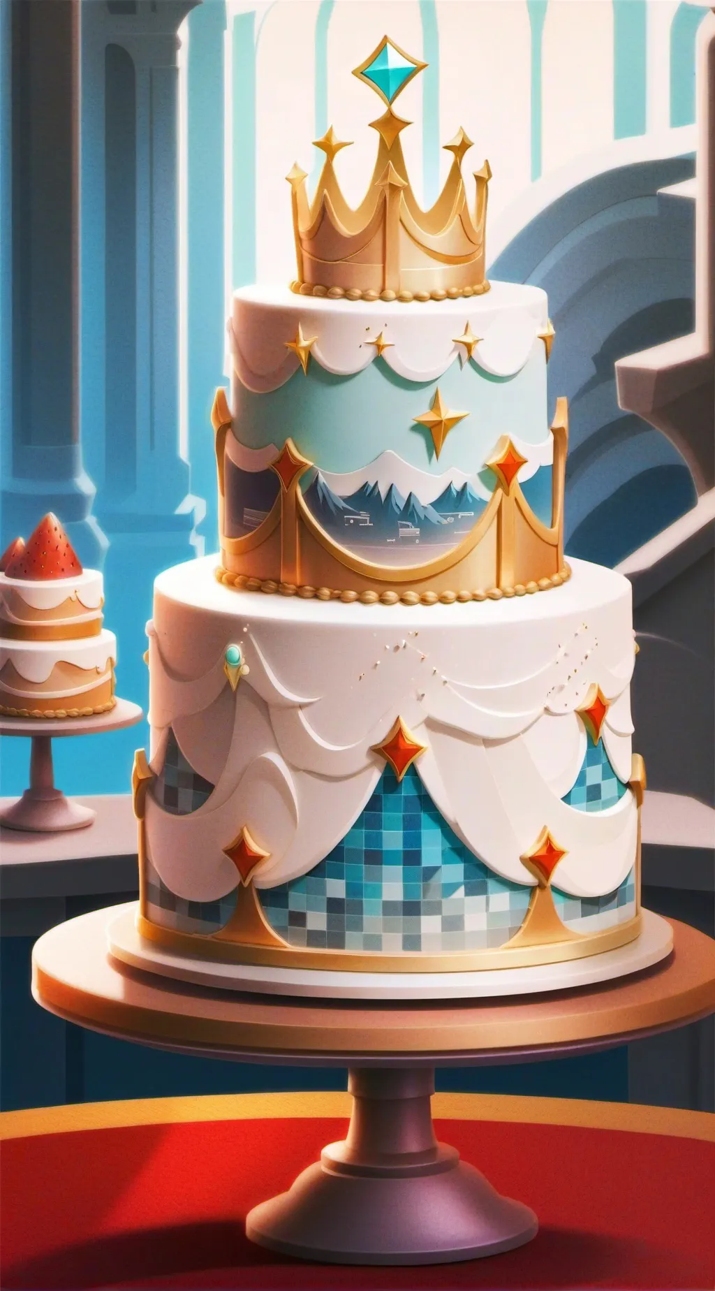 ai character: Baking a CAKE background