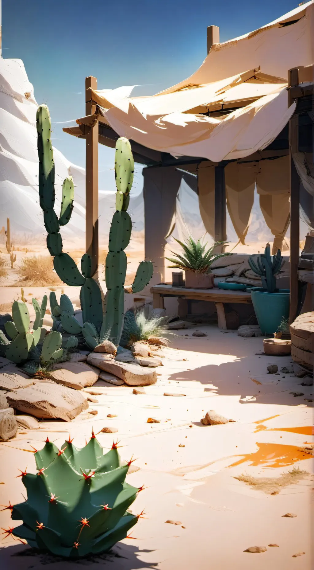 ai character: Mha desert background