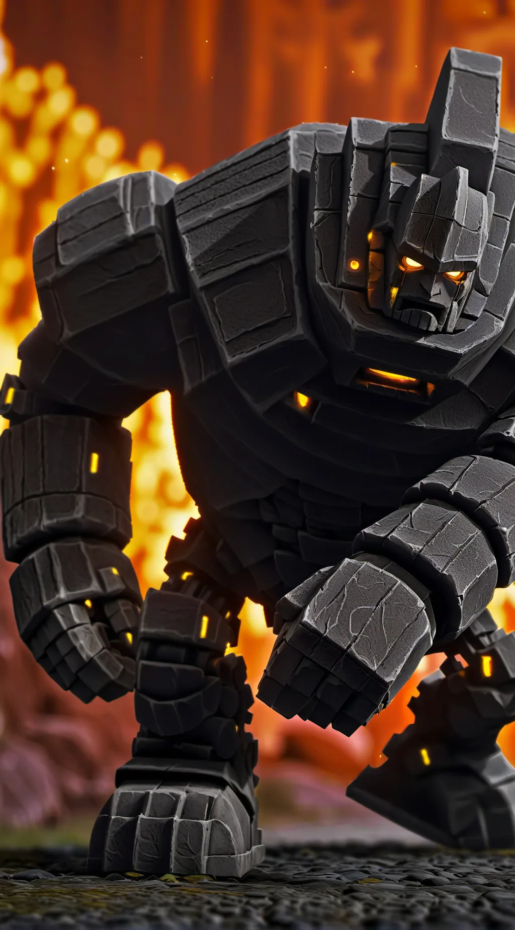 ai character: iron golem background