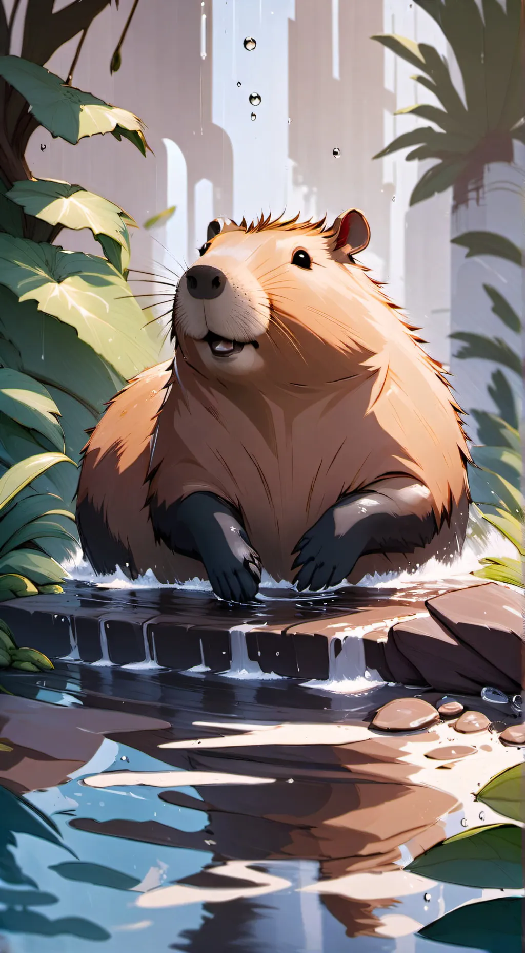 ai character:  capybara background