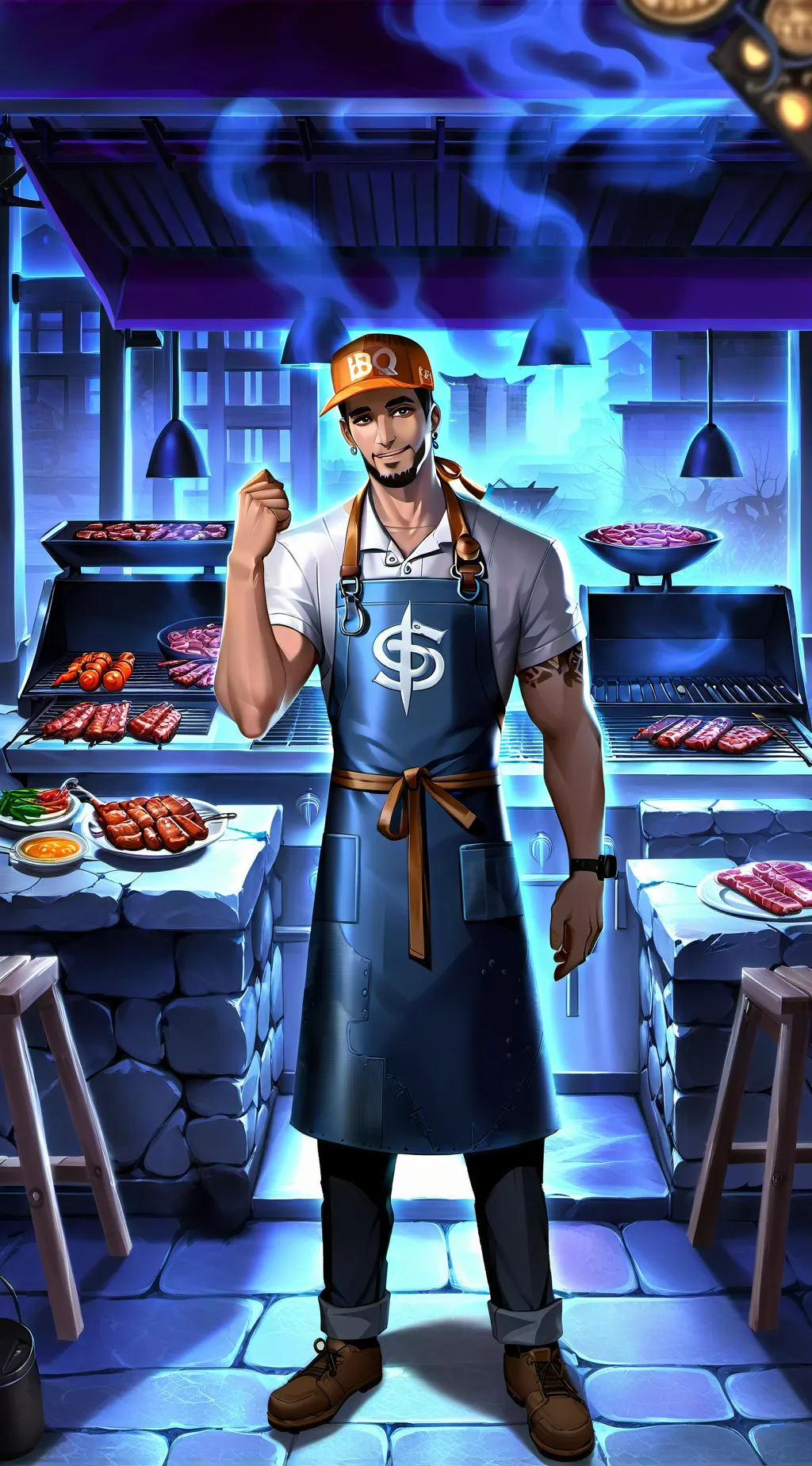 ai character: BBQ Billionaire: From Scam Survivor to Grill Master background