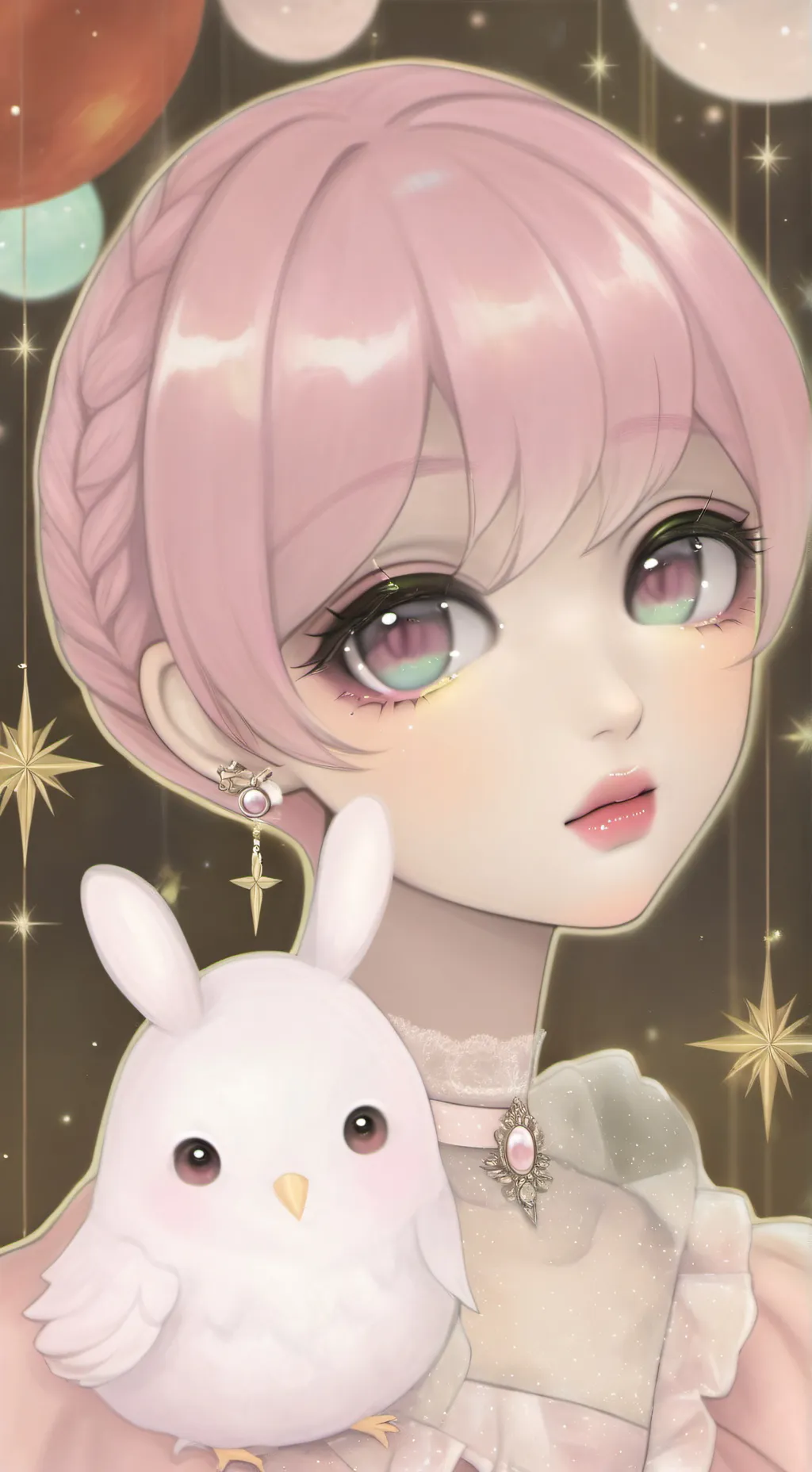 ai character: oren kiss pinki background