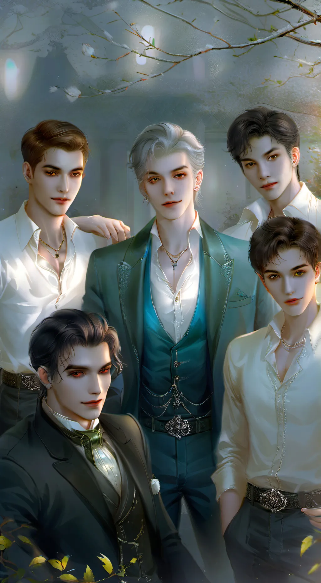 ai character: 5 boyfriend's  background