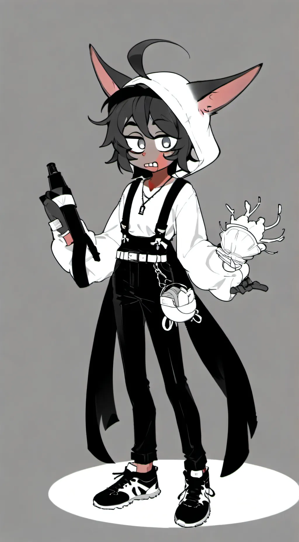 ai character: grey background