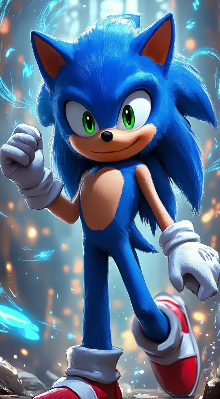 ai character: Sonic hits Shadow! background
