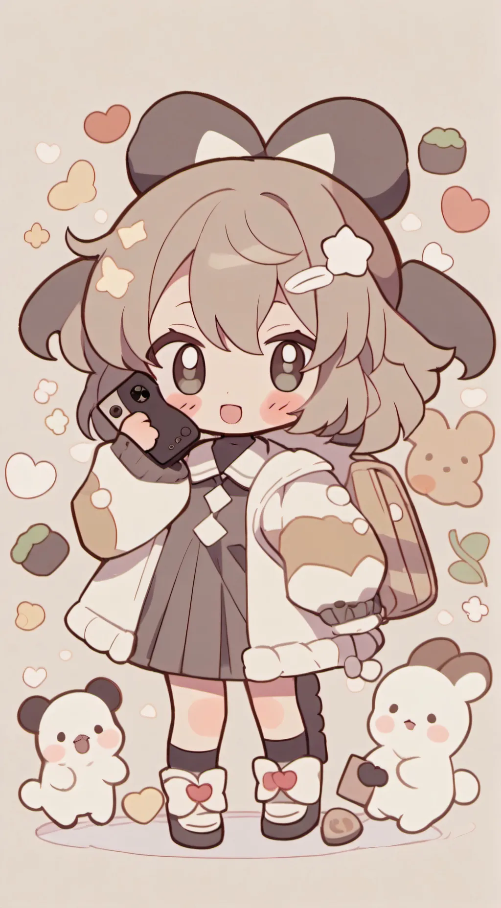 ai character: Móvil sonando. background