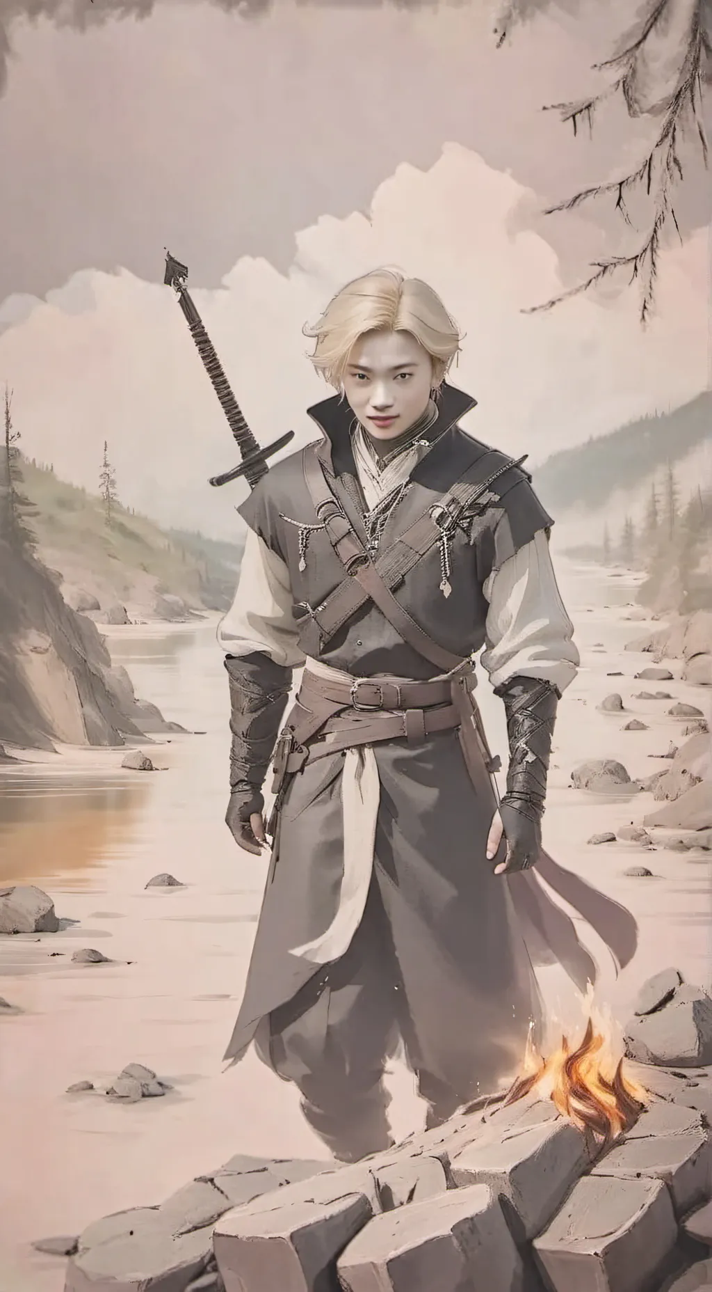 ai character: SKZ and Hyunjin  background