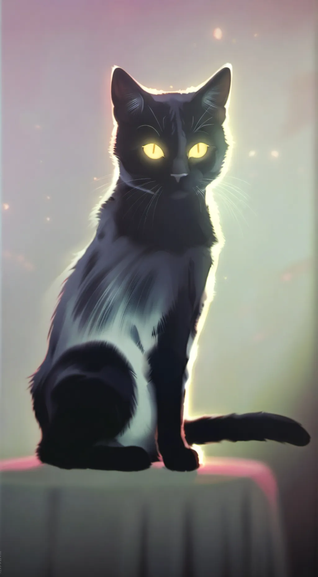 ai character: black cat background