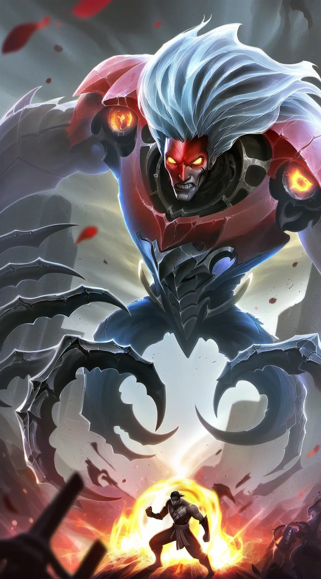 ai character: fire ice momster background