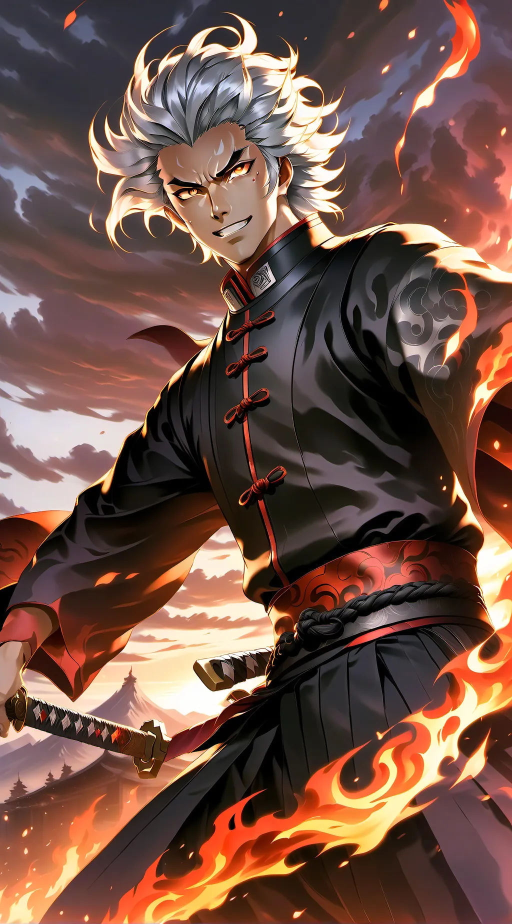 ai character: Kyojuro Rengoku background