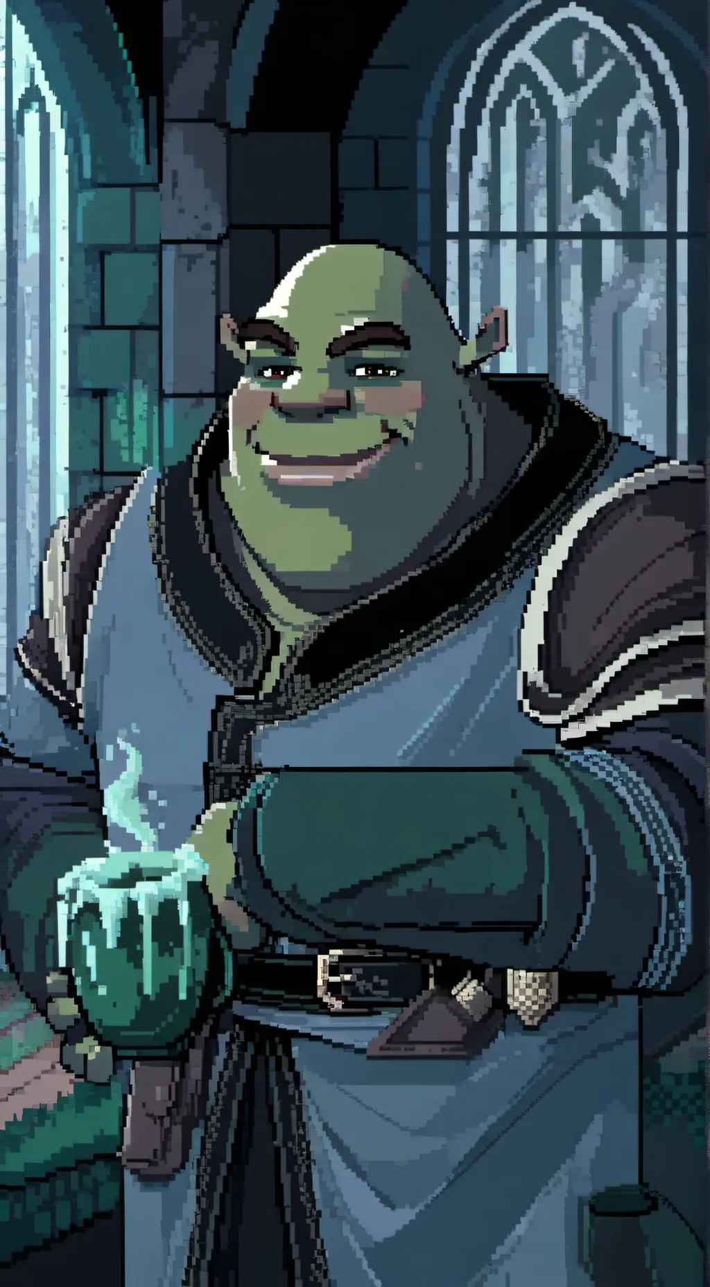 ai character: Shrek background