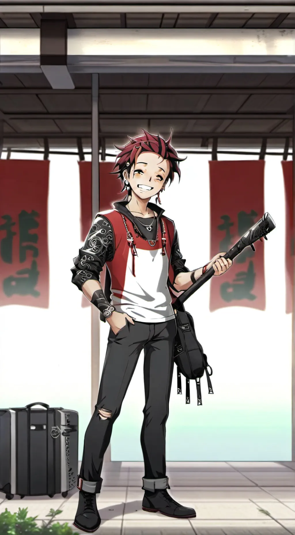 ai character: tanjiro  background