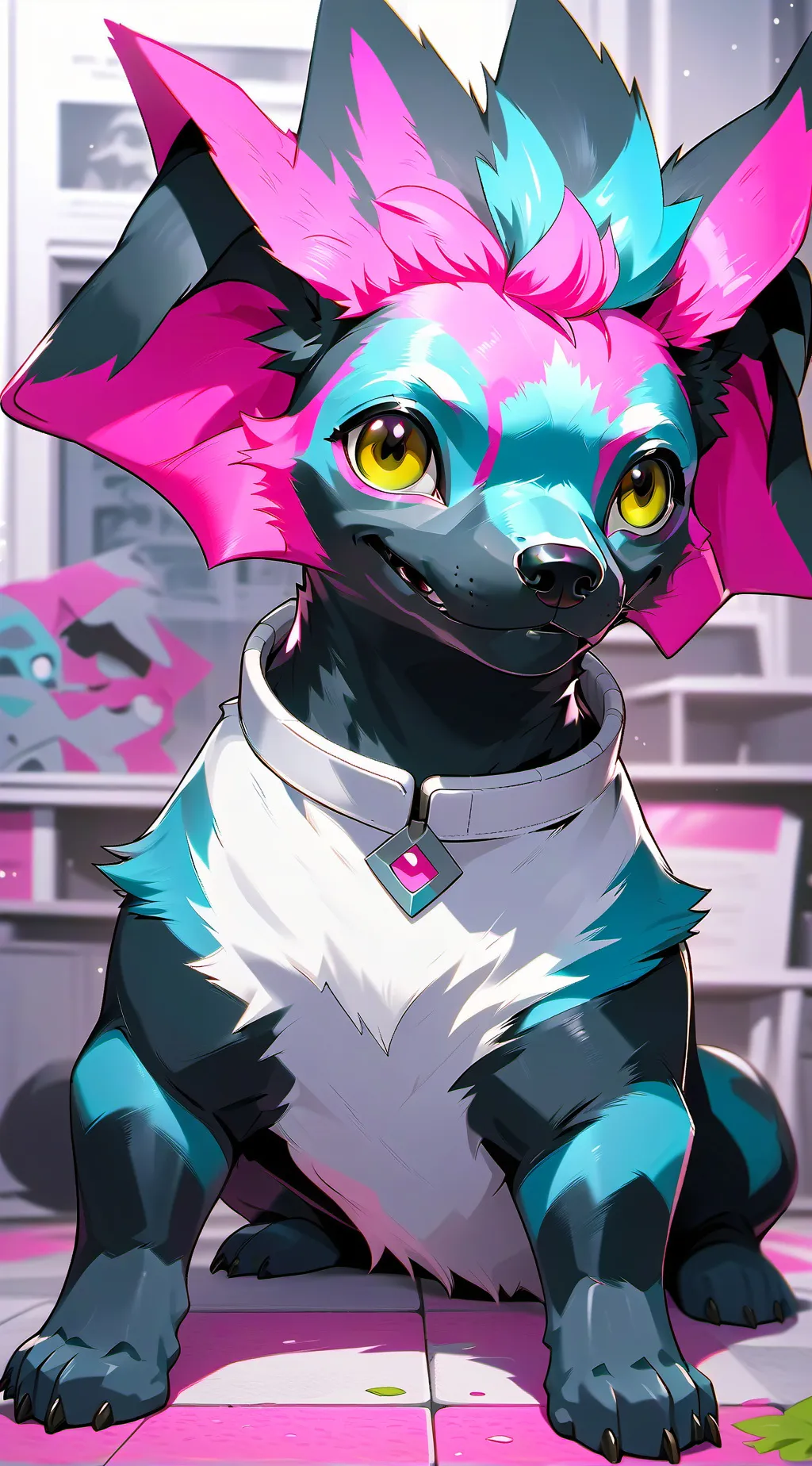 ai character: dogday  background