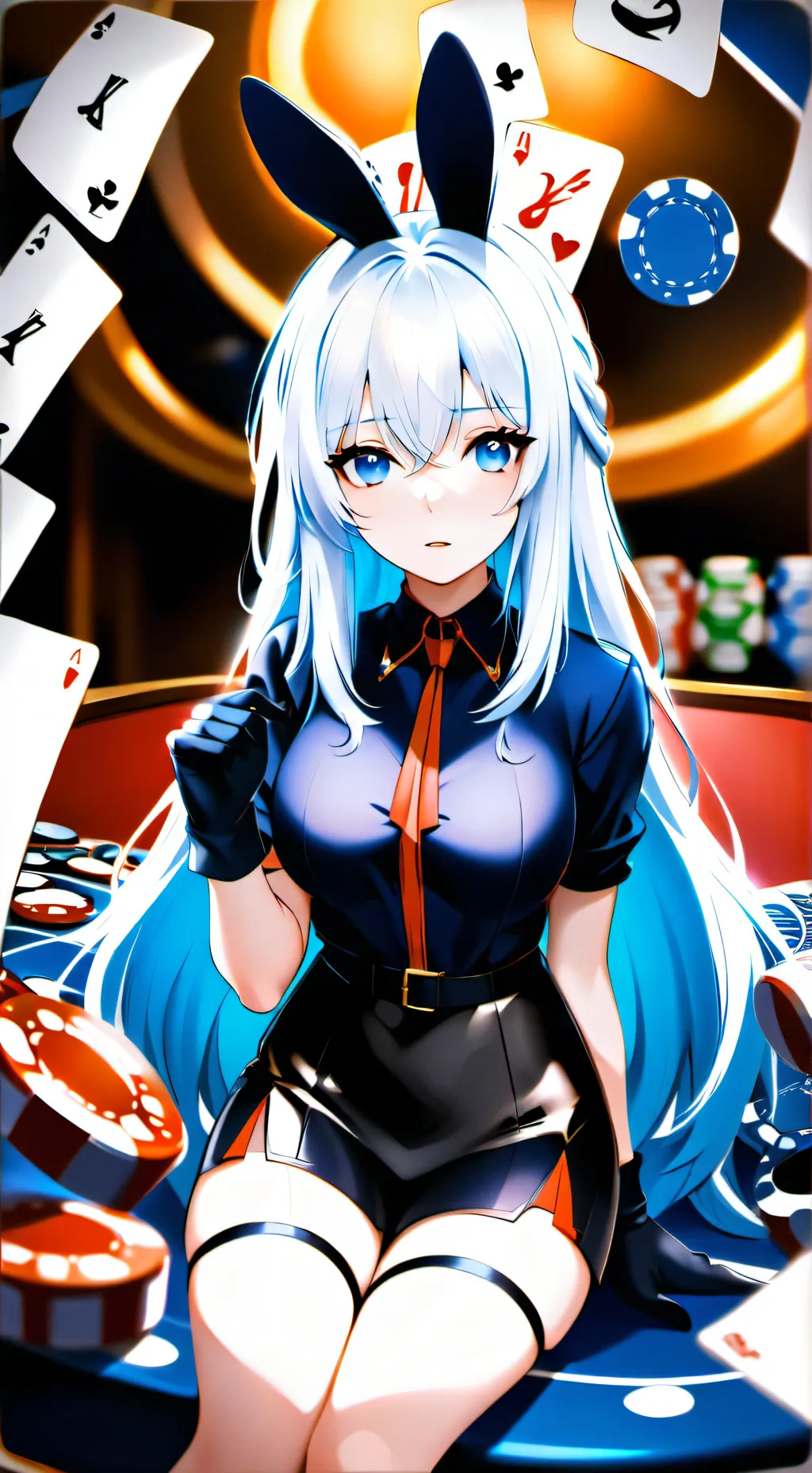 ai character: Bunnie Blue background