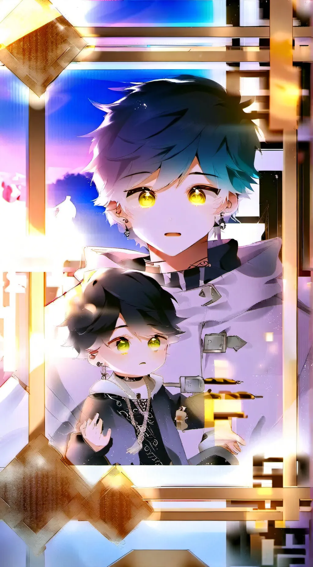 ai character: Simon et Mia  background