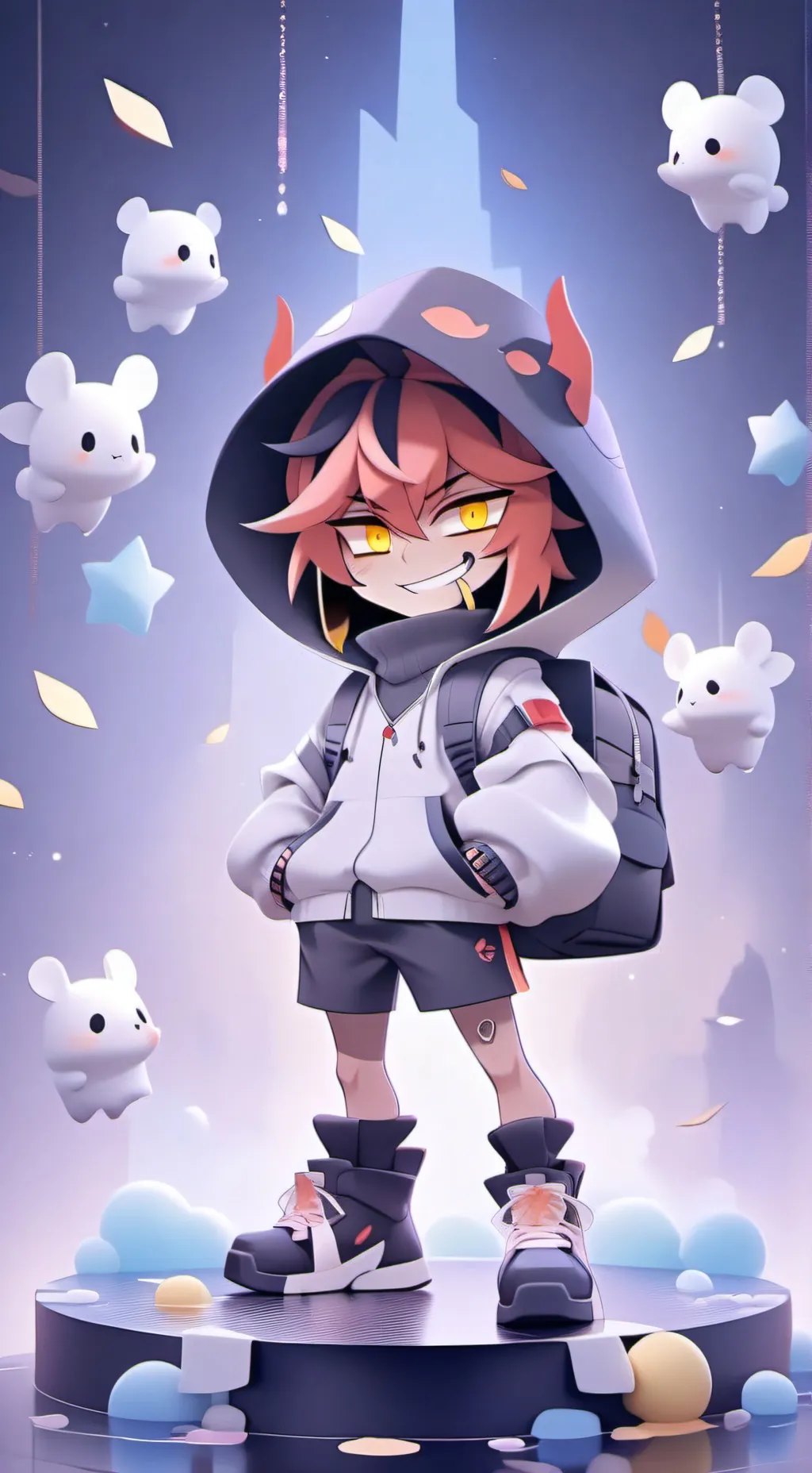 ai character: appleradio? background