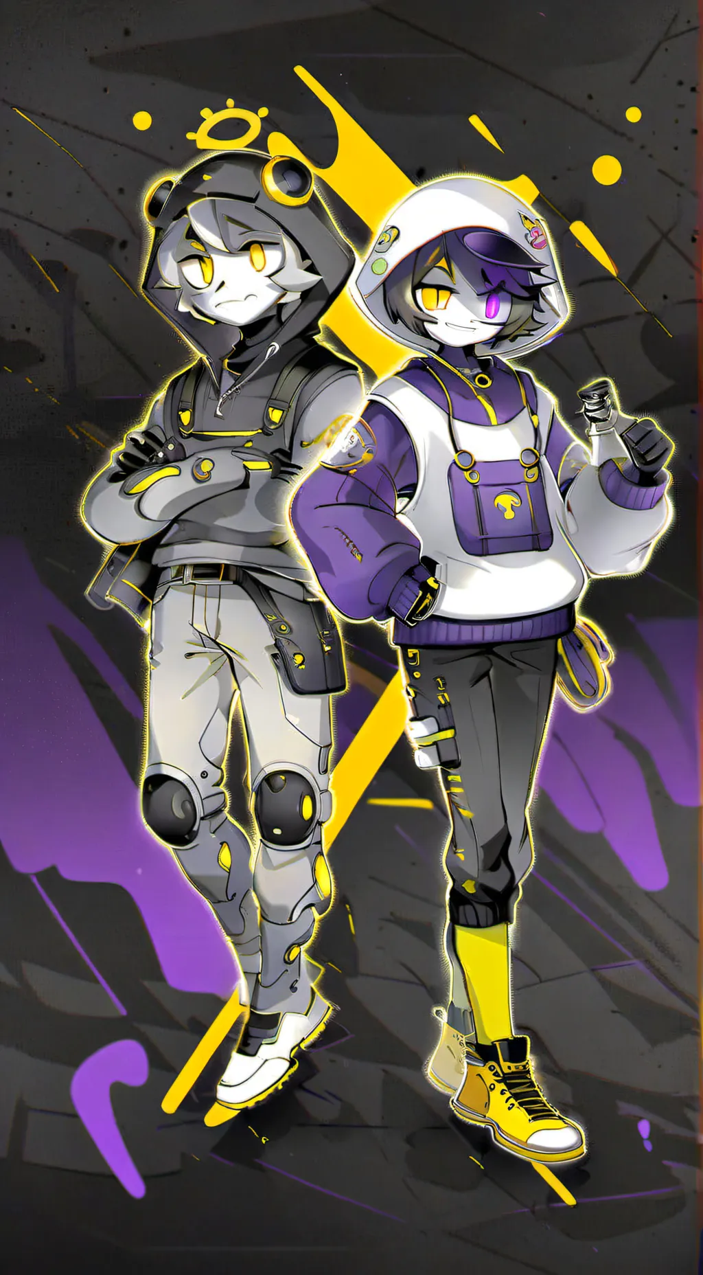 ai character: N & Uzi MUDERDRONE background