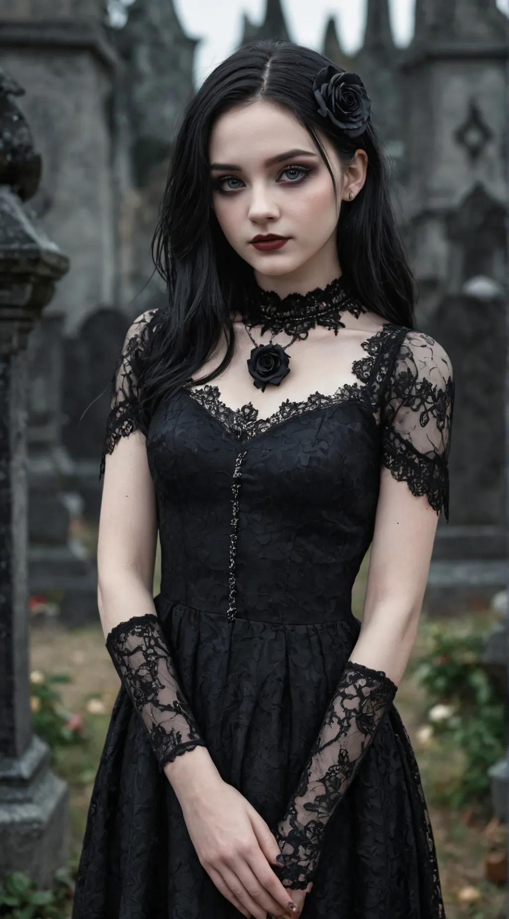 ai character: Wednesday Addams background