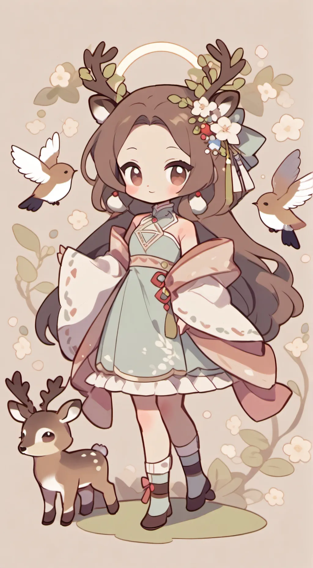 ai character: forest background