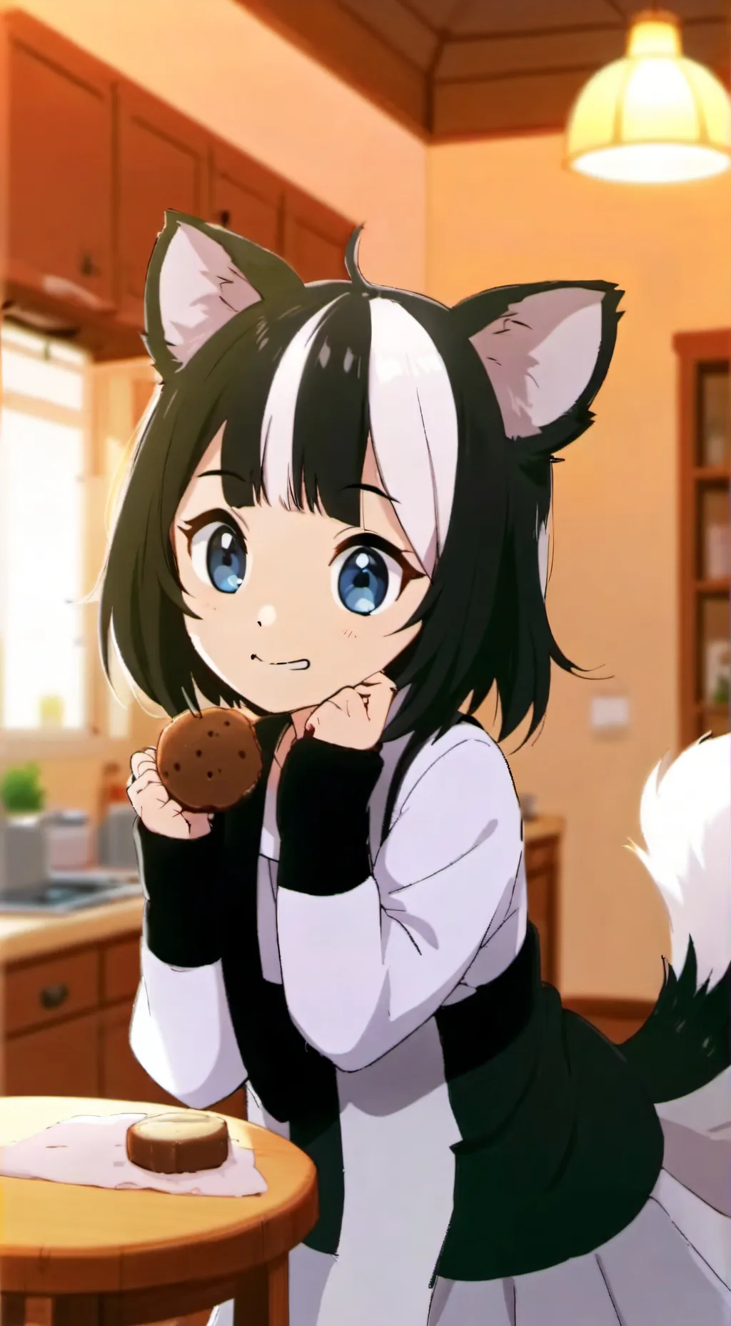 ai character: Striped Skunk Furr background